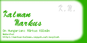 kalman markus business card